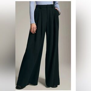 Anthropologie $148 The Avery Pleated Wide-Leg Trousers by Maeve Black Size 18W